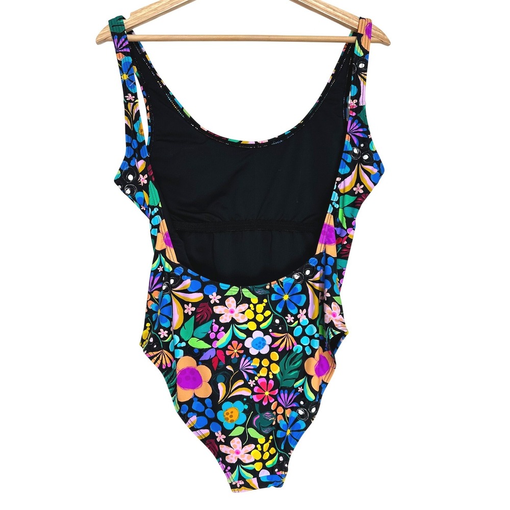 Infamous Swim x Kasey Rainbow Ginger One Piece Swimsuit Floral Black Large - Picture 4 of 11